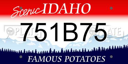 751B75 Idaho License Plate