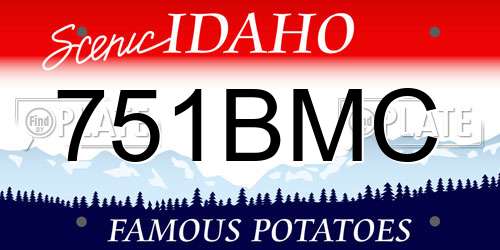 751BMC Idaho License Plate