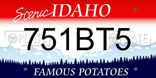 751BT5 Idaho License Plate