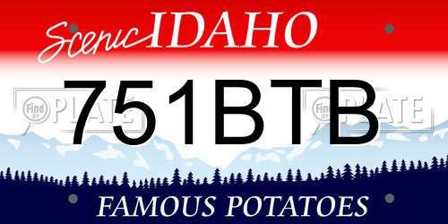 751BTB Idaho License Plate