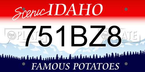 751BZ8 Idaho License Plate