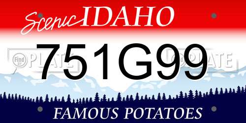 751G99 Idaho License Plate