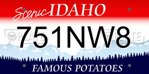 751NW8 Idaho License Plate