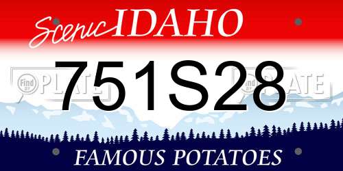 751S28 Idaho License Plate