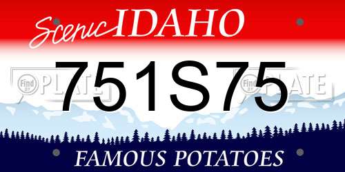 751S75 Idaho License Plate