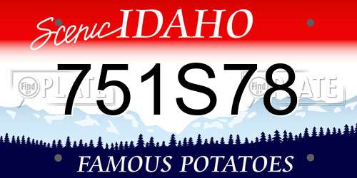 751S78 Idaho License Plate