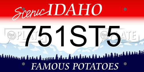 751ST5 Idaho License Plate