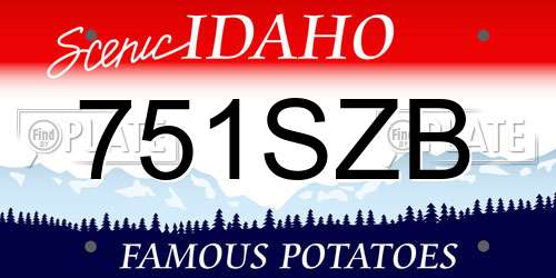 751SZB Idaho License Plate