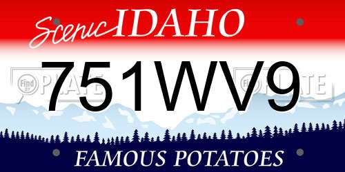 751WV9 Idaho License Plate