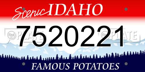 7520221 Idaho License Plate