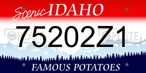75202Z1 Idaho License Plate
