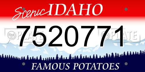 7520771 Idaho License Plate
