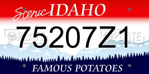 75207Z1 Idaho License Plate