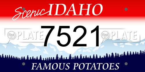 7521 Idaho License Plate