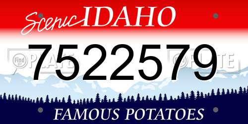 7522579 Idaho License Plate