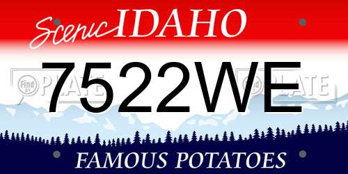 7522WE Idaho License Plate