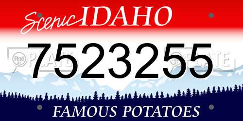 7523255 Idaho License Plate