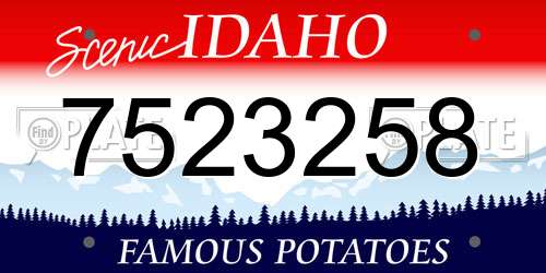 7523258 Idaho License Plate