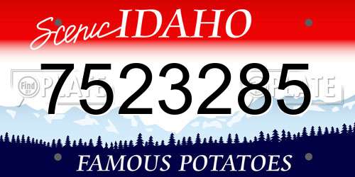 7523285 Idaho License Plate
