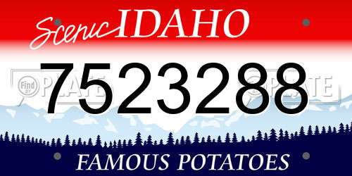 7523288 Idaho License Plate