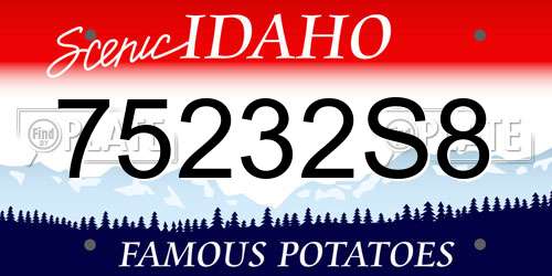 75232S8 Idaho License Plate