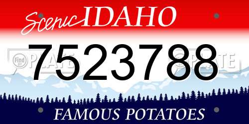 7523788 Idaho License Plate