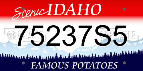 75237S5 Idaho License Plate