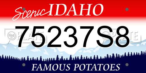75237S8 Idaho License Plate