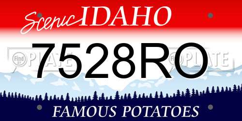 7528RO Idaho License Plate