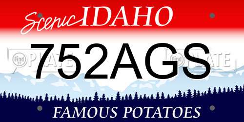 752AGS Idaho License Plate