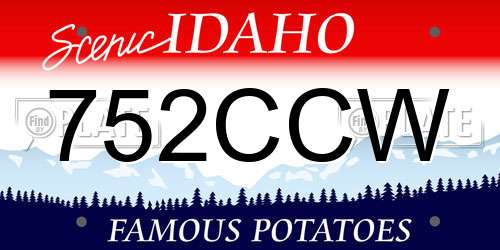 752CCW Idaho License Plate