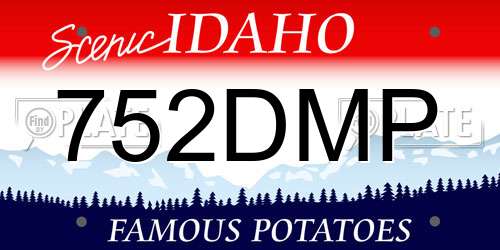 752DMP Idaho License Plate