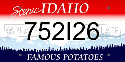 752I26 Idaho License Plate