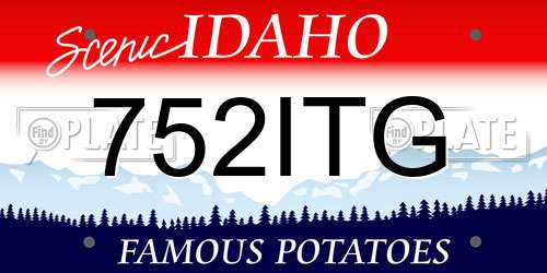 752ITG Idaho License Plate