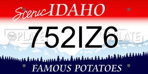 752IZ6 Idaho License Plate