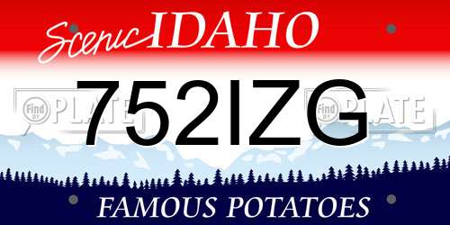 752IZG Idaho License Plate