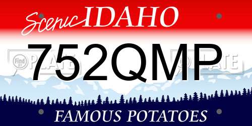 752QMP Idaho License Plate