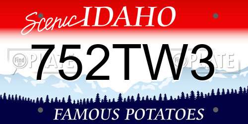 752TW3 Idaho License Plate