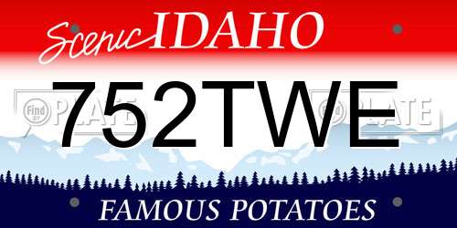 752TWE Idaho License Plate