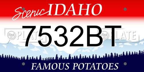 7532BT Idaho License Plate