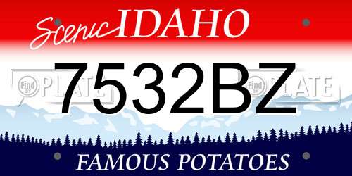 7532BZ Idaho License Plate