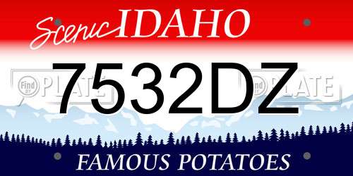 7532DZ Idaho License Plate