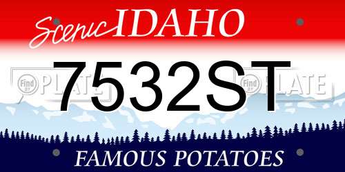 7532ST Idaho License Plate