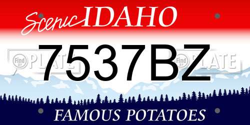7537BZ Idaho License Plate