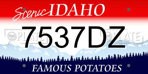 7537DZ Idaho License Plate