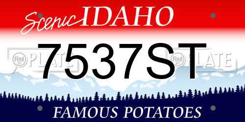7537ST Idaho License Plate