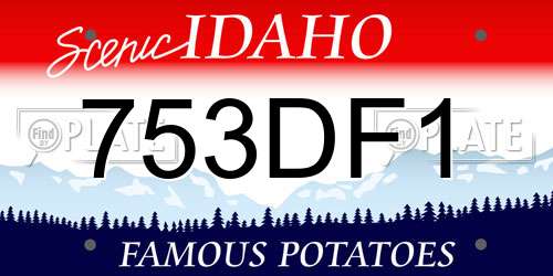 753DF1 Idaho License Plate
