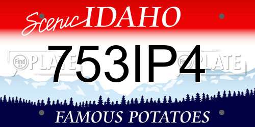 753IP4 Idaho License Plate