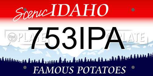753IPA Idaho License Plate