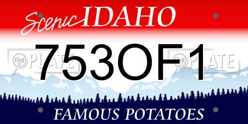 753OF1 Idaho License Plate